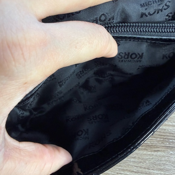 Michael Kors Black Quilted Patent Crossbody with Chain Strap - Picture 9 of 11